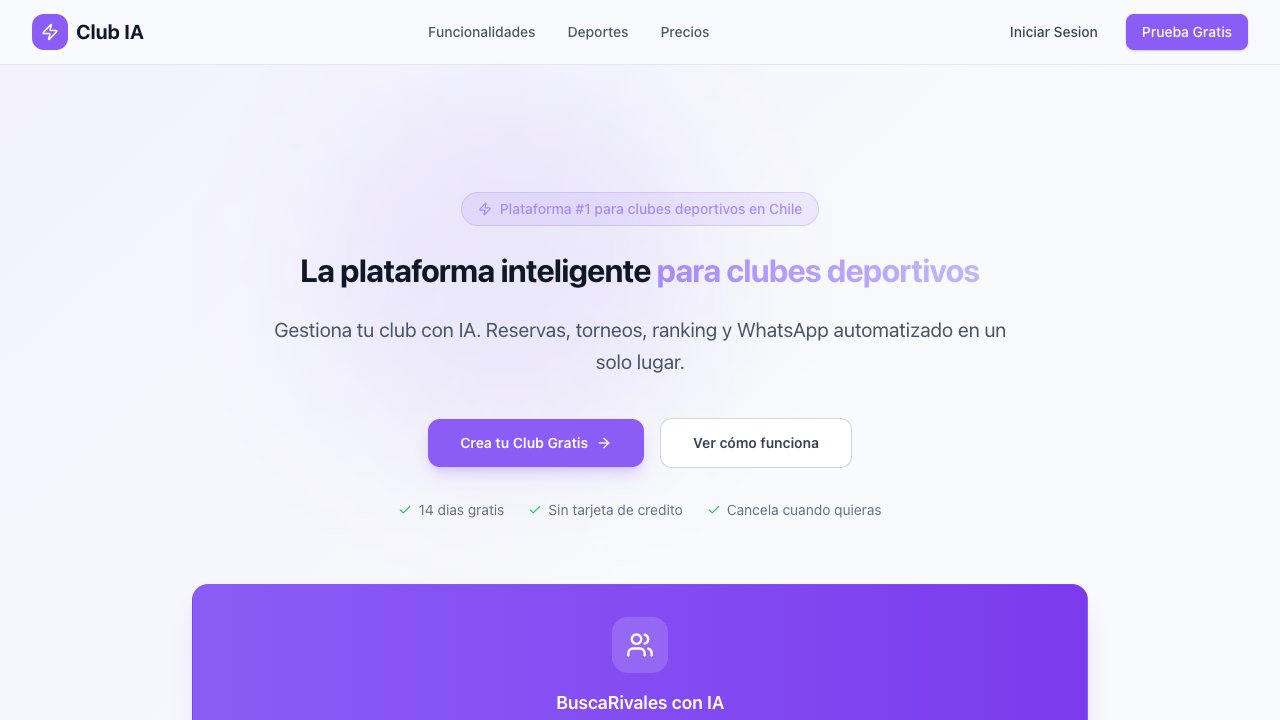 Club IA - Gestión Deportiva